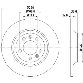 Jeu de 2 disques de frein arrière MINTEX OEM 424972 Jeu de 2 disques de frein arrière MINTEX OEM 424972