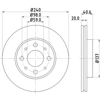 Jeu de 2 disques de frein avant MINTEX OEM 1541803