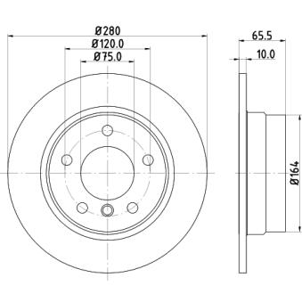 Jeu de 2 disques de frein arrière MINTEX OEM 34216764647