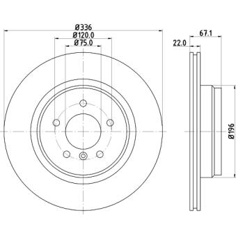 Jeu de 2 disques de frein arrière MINTEX OEM 34216764655