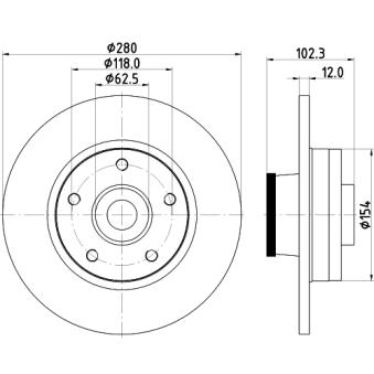 Jeu de 2 disques de frein arrière MINTEX OEM 4020600QAG