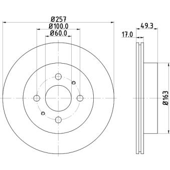 Jeu de 2 disques de frein avant MINTEX OEM 5531180G02