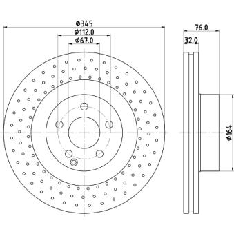Jeu de 2 disques de frein avant MINTEX OEM A2204211112 Jeu de 2 disques de frein avant MINTEX OEM A2204211112