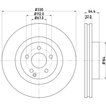 Jeu de 2 disques de frein avant MINTEX OEM 2114211412