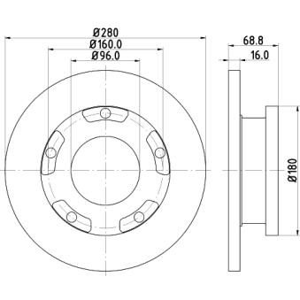 Jeu de 2 disques de frein arrière MINTEX OEM 2256895