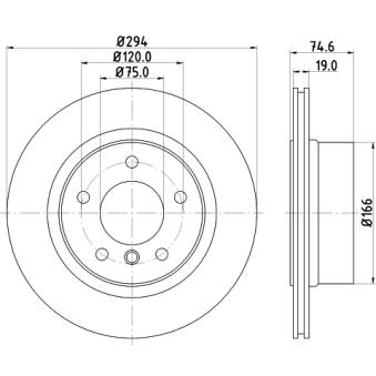 Jeu de 2 disques de frein arrière MINTEX OEM 34216794303