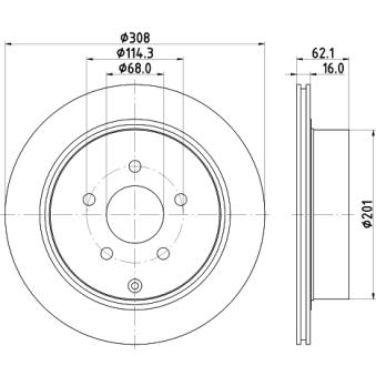 Jeu de 2 disques de frein arrière MINTEX OEM 43206CK000