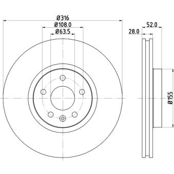 Jeu de 2 disques de frein avant MINTEX OEM 31400764