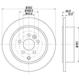 Jeu de 2 disques de frein arrière MINTEX OEM LR001018 Jeu de 2 disques de frein arrière MINTEX OEM LR001018
