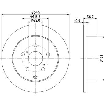 Jeu de 2 disques de frein arrière MINTEX OEM 424310F010