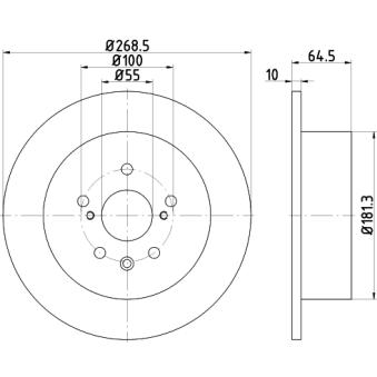 Jeu de 2 disques de frein arrière MINTEX OEM 4243120210