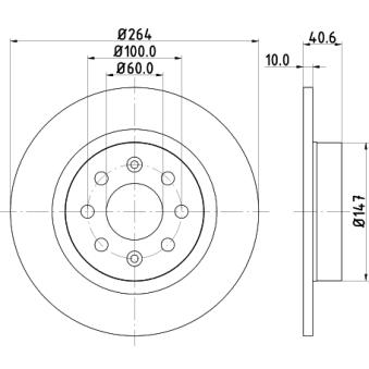 Jeu de 2 disques de frein arrière MINTEX OEM 50902167