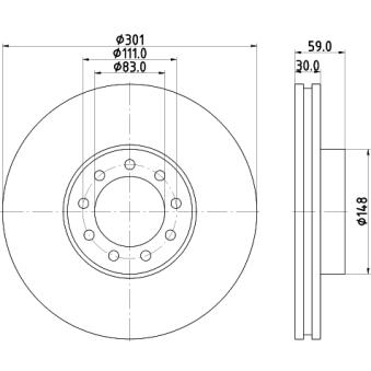 Jeu de 2 disques de frein avant MINTEX OEM 2996122