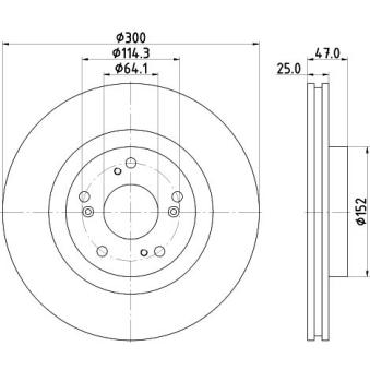 Jeu de 2 disques de frein avant MINTEX OEM 45251SCAE50