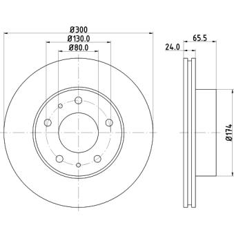 Jeu de 2 disques de frein avant MINTEX OEM 51858362