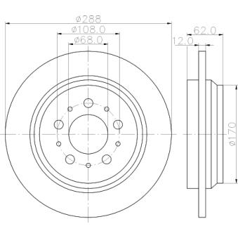 Jeu de 2 disques de frein arrière MINTEX OEM 31262097