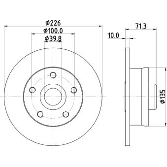 Jeu de 2 disques de frein arrière MINTEX OEM 1J0614149 Jeu de 2 disques de frein arrière MINTEX OEM 1J0614149