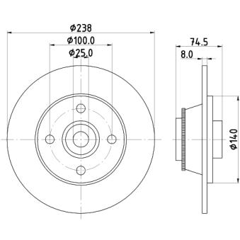 Jeu de 2 disques de frein arrière MINTEX OEM 7700805006