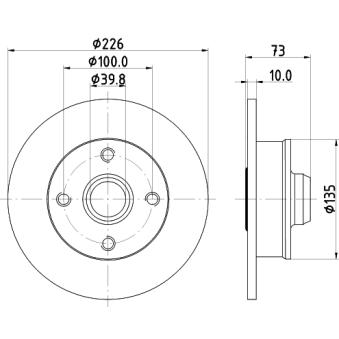 Jeu de 2 disques de frein arrière MINTEX OEM 191501639A
