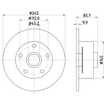Jeu de 2 disques de frein arrière MINTEX OEM 8D0615601B