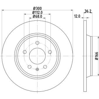 Jeu de 2 disques de frein arrière MINTEX OEM 8K0615601J