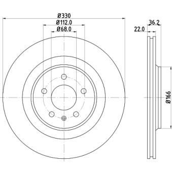 Jeu de 2 disques de frein arrière MINTEX OEM 8K0615601C
