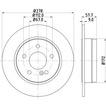 Jeu de 2 disques de frein arrière MINTEX OEM A0004231312