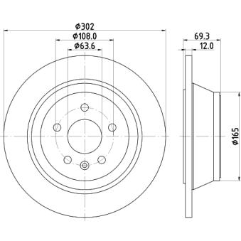 Jeu de 2 disques de frein arrière MINTEX OEM 307690580