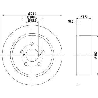 Jeu de 2 disques de frein arrière MINTEX OEM 26700AG000