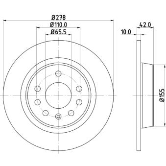 Jeu de 2 disques de frein arrière MINTEX OEM 95526640