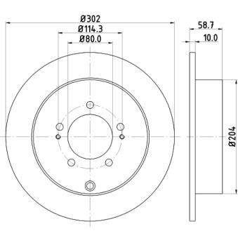 Jeu de 2 disques de frein arrière MINTEX OEM 1611667880