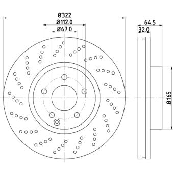 Jeu de 2 disques de frein avant MINTEX OEM 2044211012
