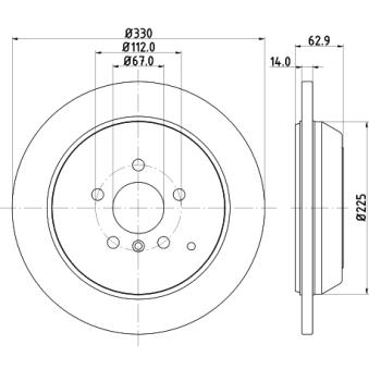 Jeu de 2 disques de frein arrière MINTEX OEM 1644230512