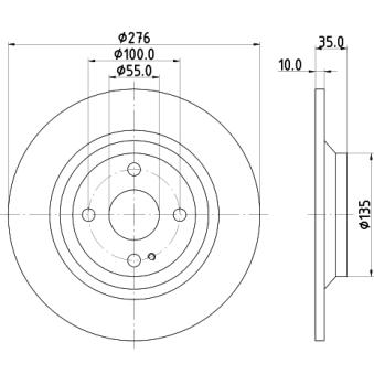 Jeu de 2 disques de frein arrière MINTEX OEM N0YY26251B