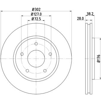 Jeu de 2 disques de frein avant MINTEX OEM 4721995AB