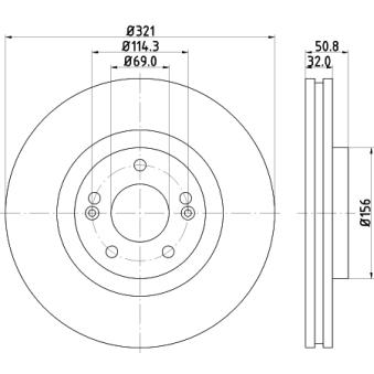 Jeu de 2 disques de frein avant MINTEX OEM 517123J500DS
