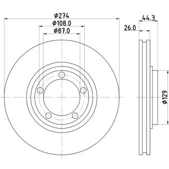 Jeu de 2 disques de frein avant MINTEX OEM 517124F000