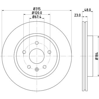 Jeu de 2 disques de frein arrière MINTEX OEM 13501314