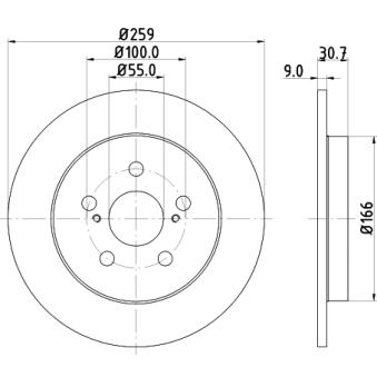 Jeu de 2 disques de frein arrière MINTEX OEM 4243102280