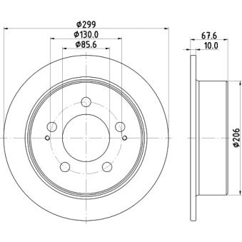 Jeu de 2 disques de frein arrière MINTEX OEM 4840109000