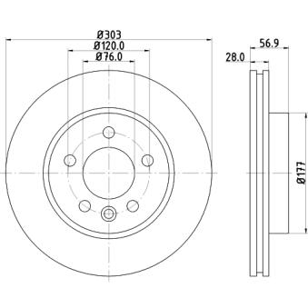 Jeu de 2 disques de frein avant MINTEX OEM 2H0615301D