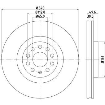 Jeu de 2 disques de frein avant MINTEX OEM 1K0615301AD Jeu de 2 disques de frein avant MINTEX OEM 1K0615301AD