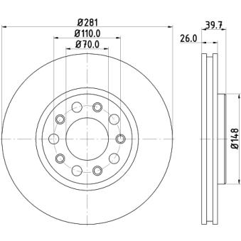 Jeu de 2 disques de frein avant MINTEX OEM 51815312