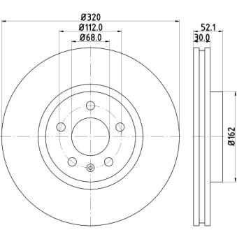 Jeu de 2 disques de frein avant MINTEX OEM 8R0615301 Jeu de 2 disques de frein avant MINTEX OEM 8R0615301
