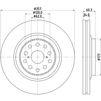 Disque de frein avant gauche MINTEX MDC2269L