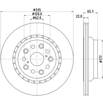 Disque de frein arrière gauche MINTEX MDC2271L