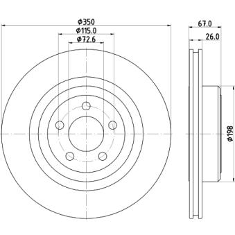 Jeu de 2 disques de frein arrière MINTEX OEM 04779438AA