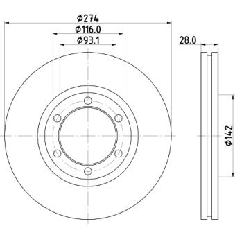 Jeu de 2 disques de frein avant MINTEX OEM UG523325X