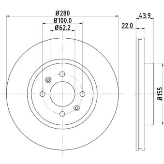 Jeu de 2 disques de frein avant MINTEX OEM S517121W050