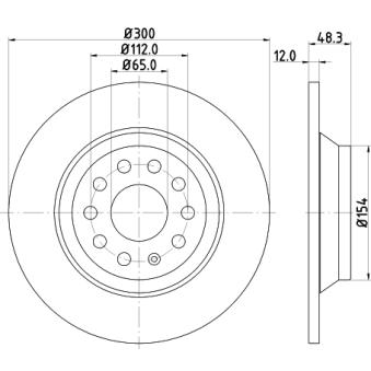 Jeu de 2 disques de frein arrière MINTEX OEM JZW698601BB